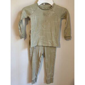 Colored Organics unisex 4T sage w. corn natural organic cotton Is jammies